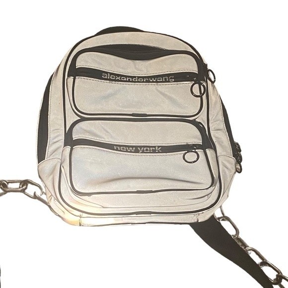 Alexander Wang Attica Reflective Backpack Silver Iridescent - Picture 6 of 9